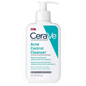 CeraVe Acne Control Cleanser – 2% Salicylic Acid, Oil Absorbing Technology (237ml)