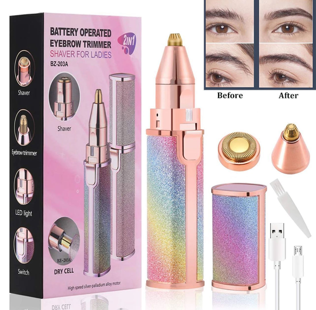 2 in 1 Battery Operated Eyebrow Trimmer & Shaver for Ladies – BZ-203A