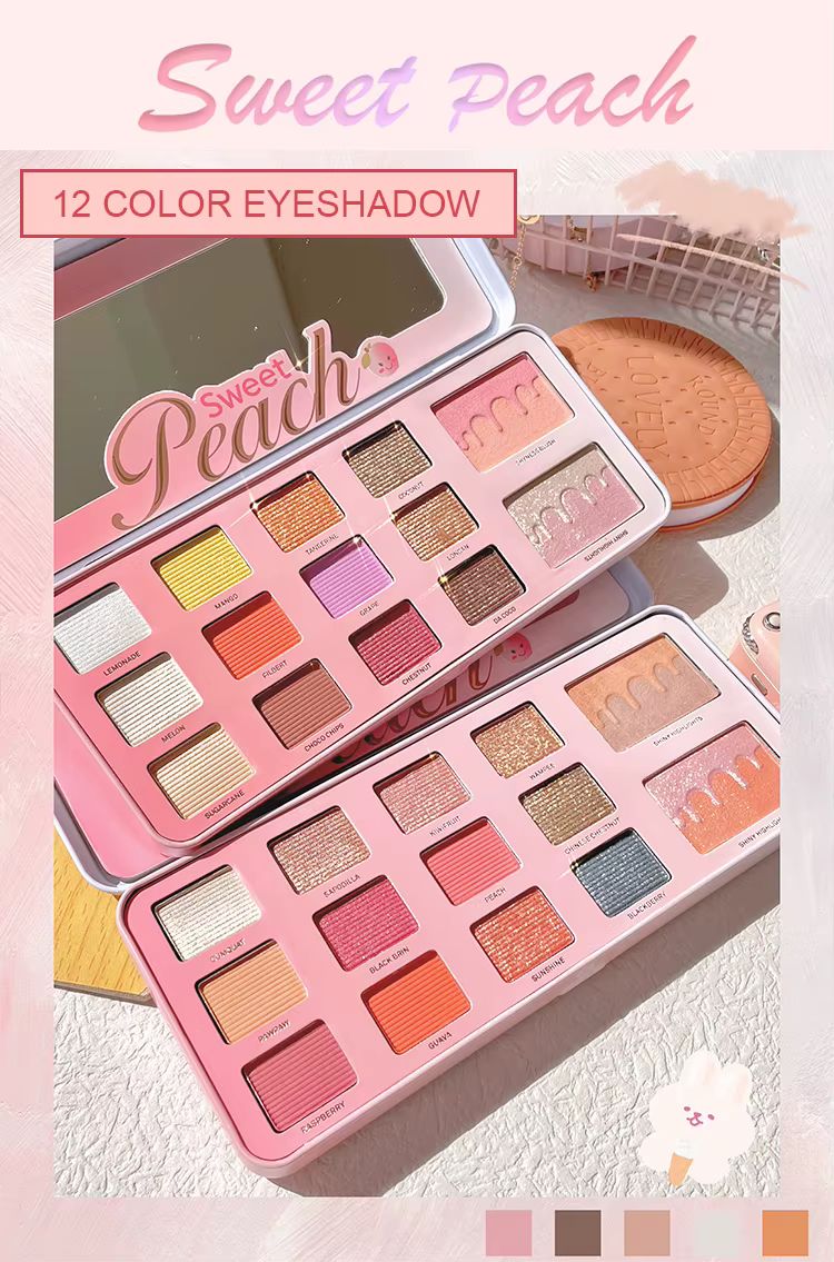 Naliao Sweet Peach Professional Eyeshadow Palette – 12 Shades