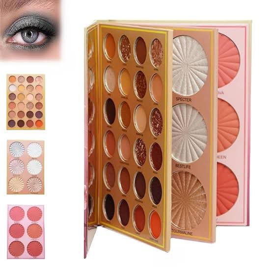 Mocallure All-in-One Makeup Book – Eyeshadow, Highlighter & Blush Palette